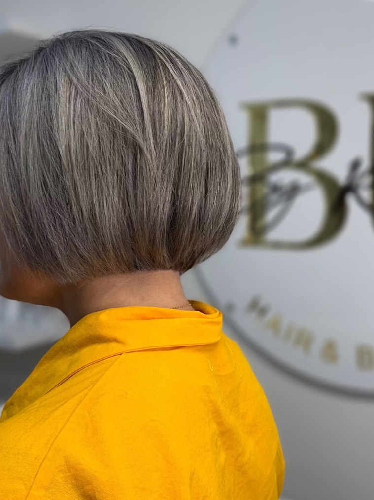 Precision silver bob cut